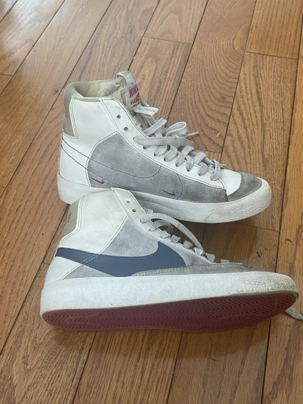 Nike Blazer Mid ‘77 Sail Diffused Blue (GS) White Gray Sneakers Size‎ 3.5Y